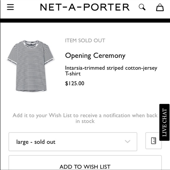 OPENING CEREMONY Intarsia striped ringer tee shirt cotton knit black white XS - Picture 3 of 10